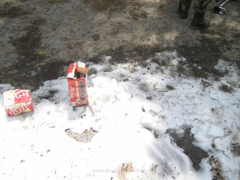 060. Using our patch of snow to chill the beer..jpg