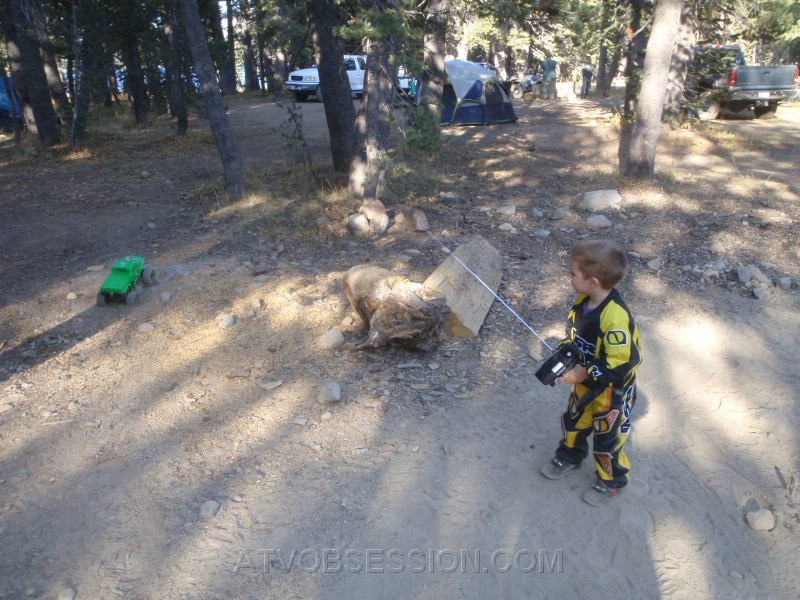 49. Max does some rock crawling with Ken's RC crawler..jpg