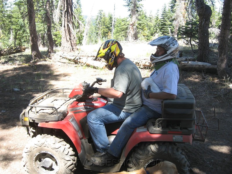 15. Kendo and Dave on my quad...after I baby his quad up..jpg